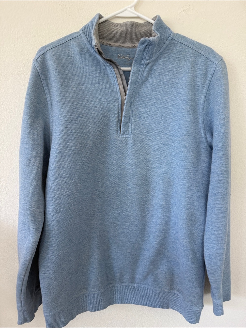 Walter Hagen Light Blue Zip-Up Mock Neck Sweater